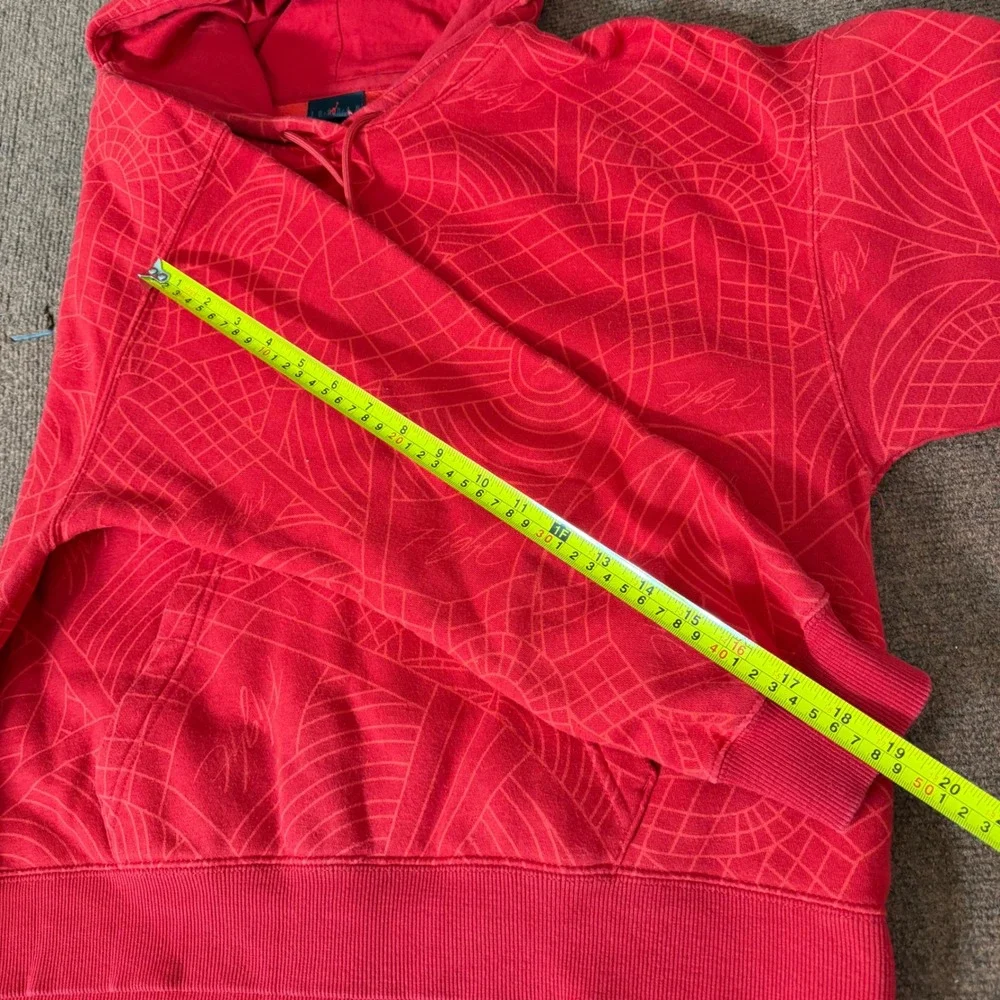 Jordan Flight Loose Fit Red All Over Print Hoodie Sweatshirt Small S mens fit